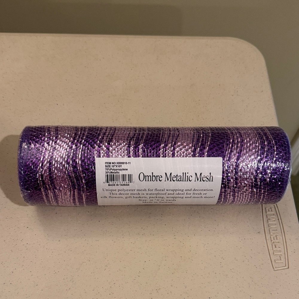 Ombre Metallic Mesh Roll in Purple and Pink
